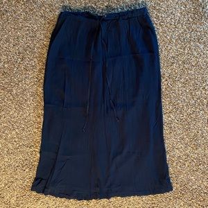J. Crew Navy Drawstring Maxi Skirt